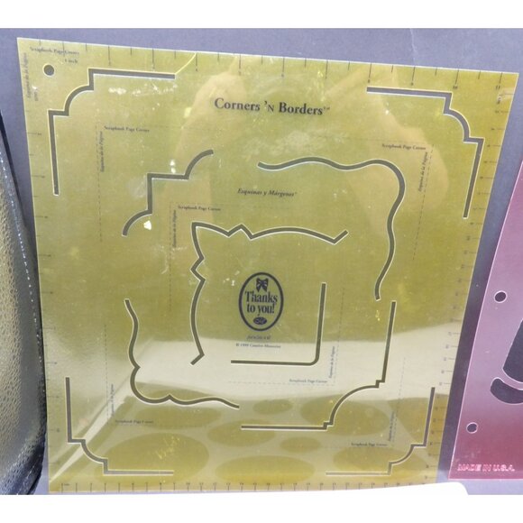 Shapes, Borders and More Stencils Set of 4 Creative Memories, C-Thru Templates - Picture 2 of 6